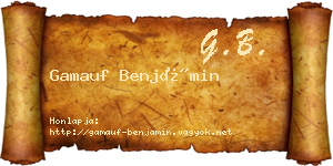 Gamauf Benjámin névjegykártya